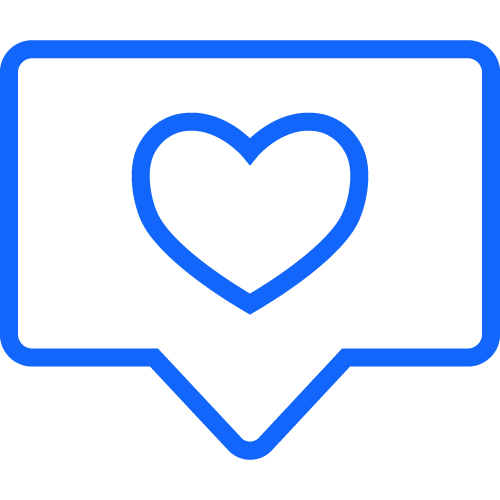 Puhekupla jonka sisällä on sydän.