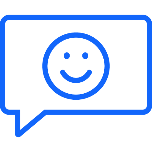 Puhekupla, jonka sisällä on hymiö.