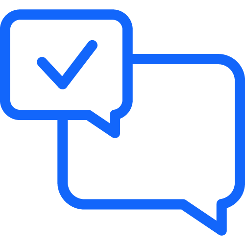 Puhekupla, jossa on verifikaatio-ikoni.